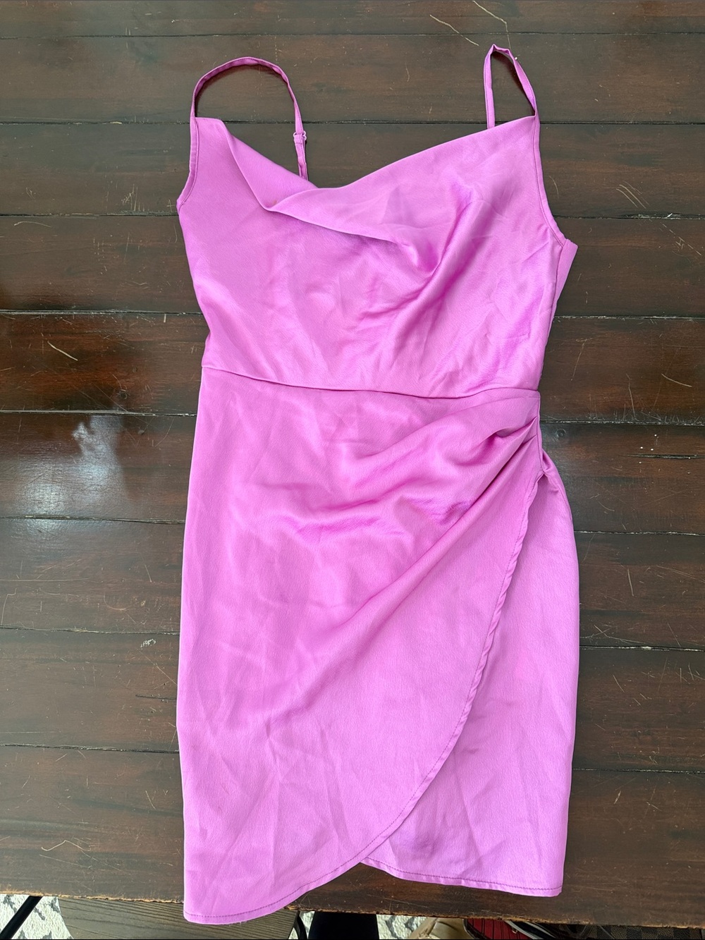 Fuchsia Sleeveless Wrap-Front Dress